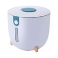 thumbnail image 2 of PET ABS Rice Bucket Wide Mouth Replacing Boxes Odorless Mothproof Moistureproof Sealed Dispenser Storage Box Container with Lid Small Blue, 2 of 9