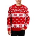 thumbnail image 2 of Gustave Ugly Christmas Sweater for Men Women, Novelty Snowflake Reindeer Long Sleeve Crewneck Sweaters Knitted Pullover Tops Xmas Gift, 2 of 8