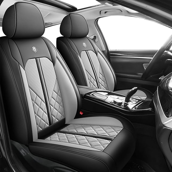 2013 for Subaru Outback Seat Cover, Black and Gray Car Seat Covers, Faux Leather 5 Piece Full Set Waterproof & Wear-Resistant Suitable for All Seasons, Pet Car Seat Covers