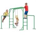thumbnail image 3 of Klokick 3-in-1 Jungle Gym & Monkey Swing Bar - Kids Backyard Play Set for Strength & Active Fun, Orange, 3 of 9
