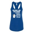 thumbnail image 2 of Wild Bobby, Office Dwight Quote Before I Do Anything, Pop Culture, Women Racerback Tank Top, Royal, X-Large, 2 of 4
