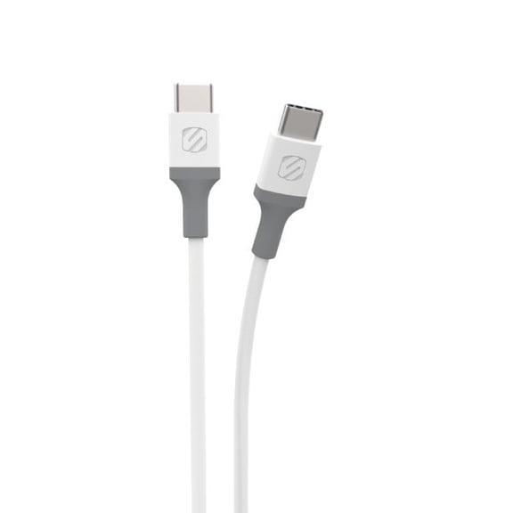 Scosche Cc4wg-sp Strikeline USB-C to USB-C Charge & Sync Braided Cable 4-ft. White/Gray