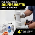 thumbnail image 2 of 4 in. White PVC DWV Hub Adapter, Cast Iron Hub x DWV Spigot Plumbing Fitting for Drain, Waste & Vent Systems, (20 Pack), 2 of 8
