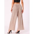 thumbnail image 3 of DARING DIVA Women's Elastic High Waist Wide Leg Outfit Trousers L Pink, 3 of 6