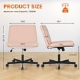thumbnail image 7 of Dkelincs Criss Cross Chair Vanity Chair, Wide Seat Office Desk Chair with Adjustable Height, Armless Computer Task Chair for Adults, 360°Swivel, Pink, 7 of 7
