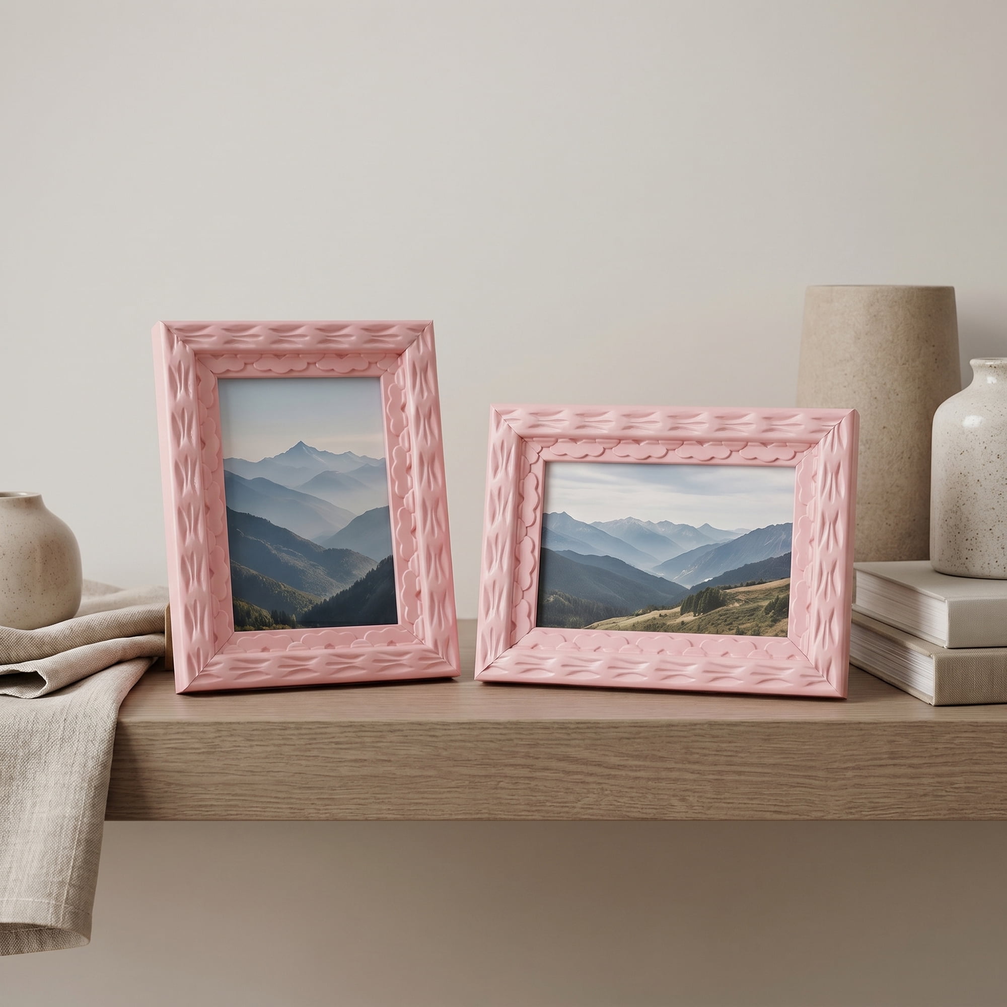 Unique Bargains Dopamine Colorful Funky Picture Frame Pink 4" x 5"