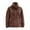 Brown, variant on Women's Double-Faced Fleece Jacket, Stand Collar Zip Up Coat, Thickened Plush Lined Outerwear for Women, Soft Winter Jacket with Full Zipper, Warm Casual Long Sleeve Top Brown L