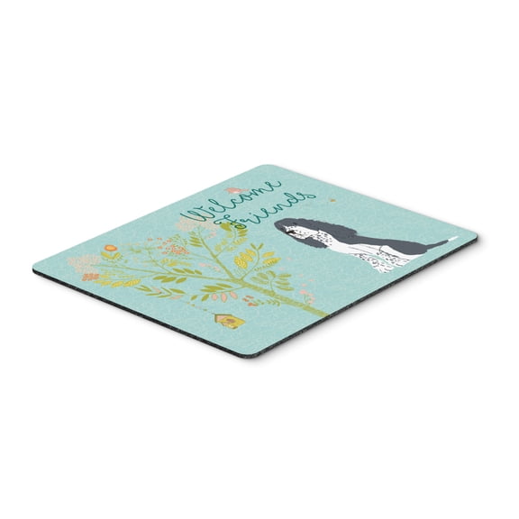 Carolines Treasures BB7621MP Welcome Friends Black Springer Spaniel Mouse Pad Hot Pad or Trivet Large multicolor
