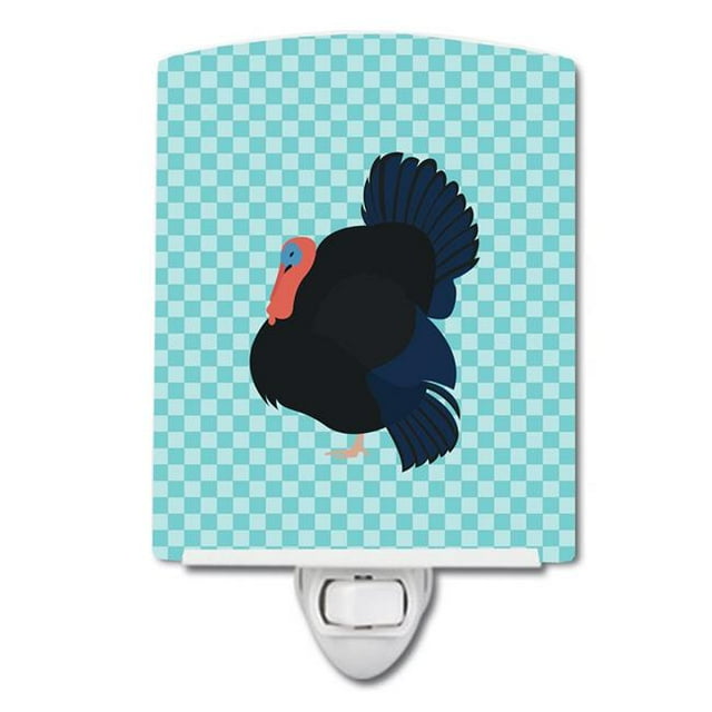Carolines Treasures BB8159CNL Norfolk Black Turkey Blue Check Ceramic Night Light