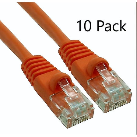 2ft Cat6 UTP 550MHz Copper Patch Cable Category 6 Unshielded Twisted Pair Snagless Network Internet Cord Molded Boots Orange 10 Pack price history on PriceWatchPro