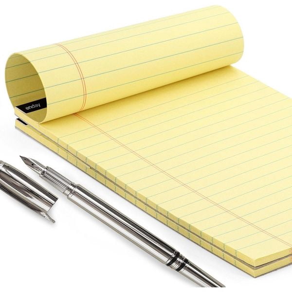 Enday Legal Pads 8.5 x 11 Inch, 50 Sheets per Notepad, Note Pads, Legal Ruled Writing Pad with Perforated Pages