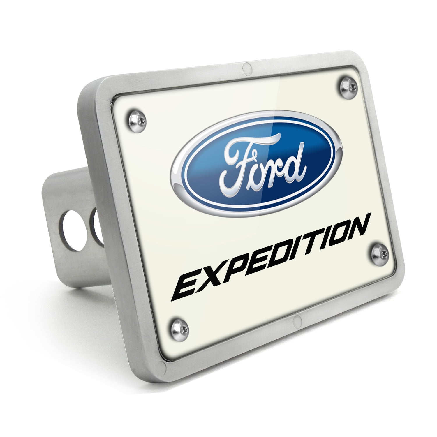 Ford Expedition UV Graphic White Plate Billet Aluminum 2 inch Tow Hitch