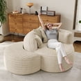 thumbnail image 3 of Wiilayok 50.5'' Oversized Chaise Lounge Chair Indoor,Thickened Backrest Sleeper Sofa Couch with Soft Pillows for Living Room, Beige, 3 of 9