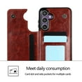 thumbnail image 6 of Compatible with Samsung Galaxy S25 Plus Case, with PU Leather Credit Card Holder Magnetic Back Stand Cell Accessories Flip Purse Slim Design Phone Cover for Galaxy S25 Plus Women Men, Brown, 6 of 9