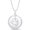 White, variant on Real 925 Sterling Silver 14K White Gold Plated Round Cut White Diamond Allah Pendant Necklace For women