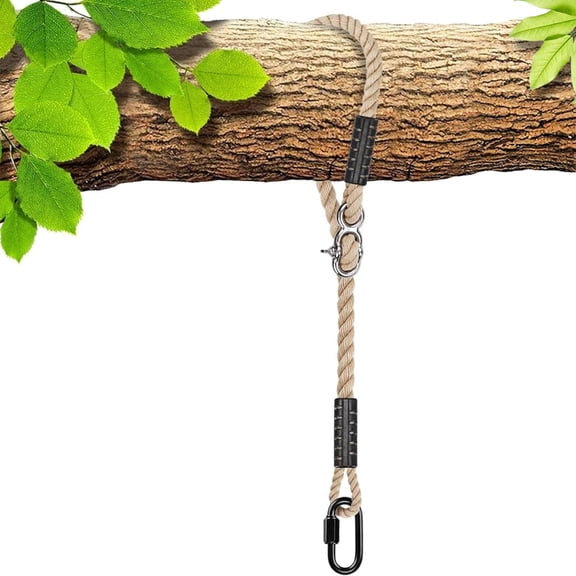 Tree Swing Rope Hammock Tree Straps hanging Kit, Adjustable Rope Fast & Easy to Hang Hammock Chair Swing for Indoor Outdoor Tree Branch Camping Playground Accessories (Beige, 60 Inch, 1 Pack)