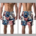 thumbnail image 3 of luoweisi Men's Beach Shorts Quick Dry Swim Trunks with Mesh Lining American Flag and Animals 2XL, 3 of 5