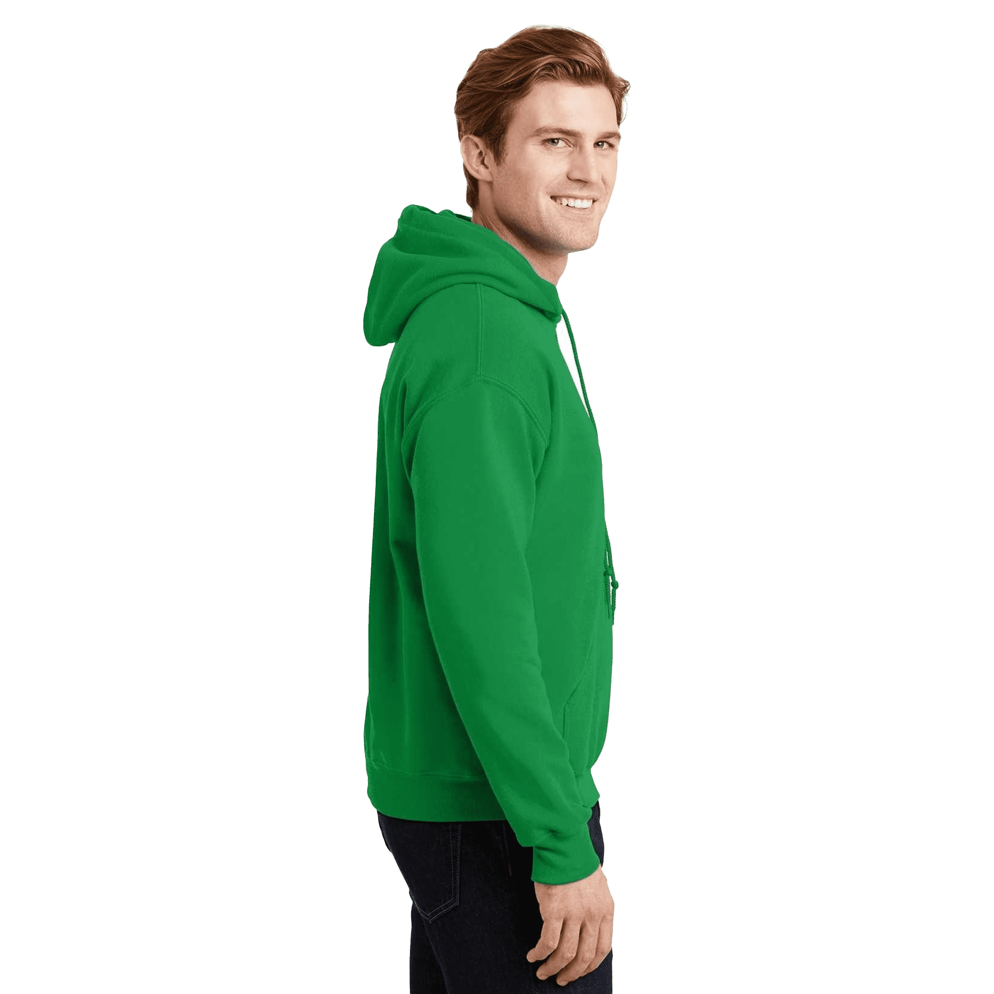 Gildan Men's Hooded Sweatshirt Irish Green with Pocket, Size-S - Fleece Cozy Heavy Blend 50/50 Cotton/Polyester | Casual Hoodie, 8 oz