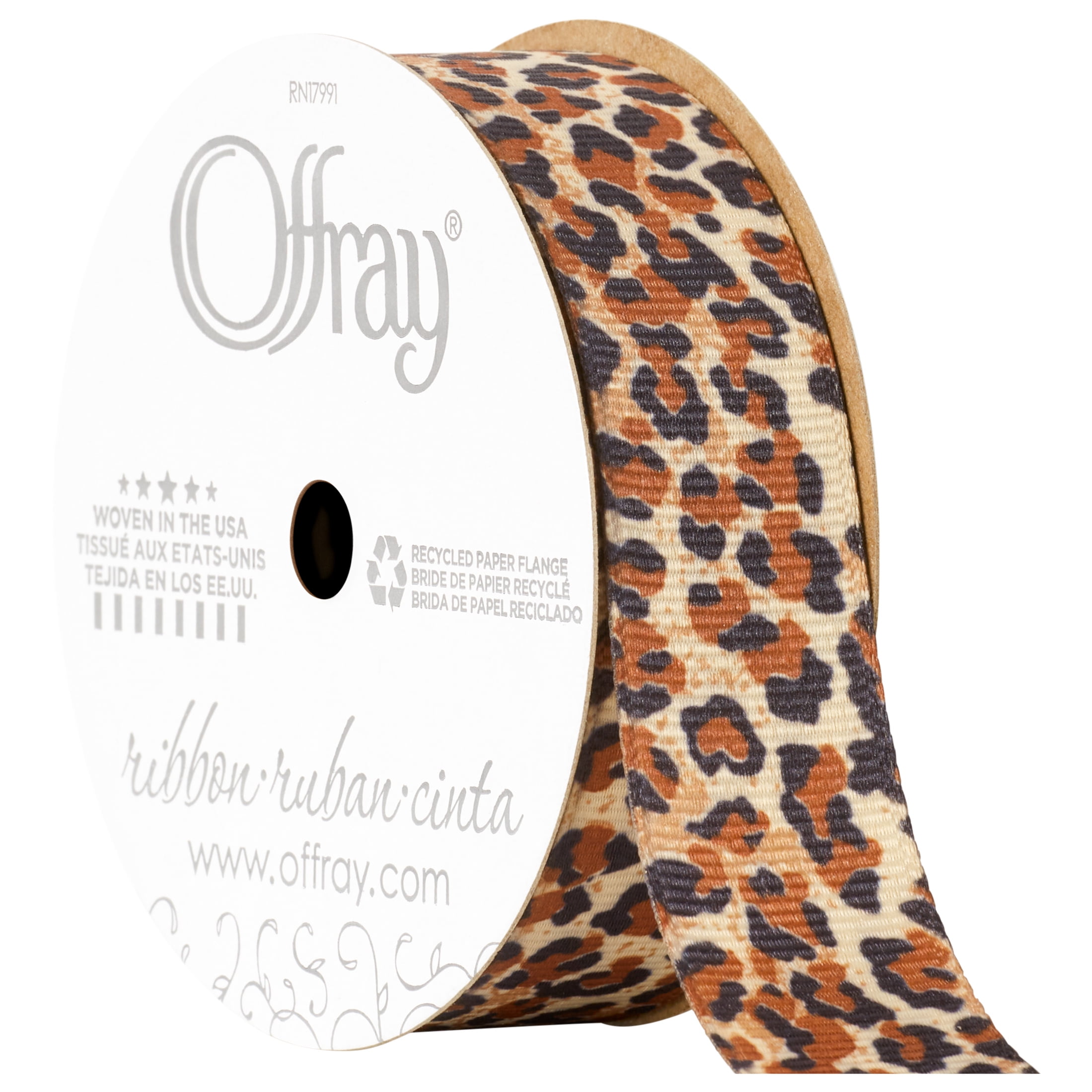 Offray Ribbon, Natural 7/8 inch Grosgrain Polyester Ribbon, 9 feet
