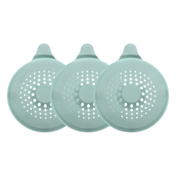 Uxcell 3packs Shower Drain Hair Catcher Round Drain Strainers for Shower, Lake Blue
