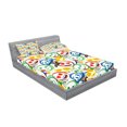 thumbnail image 2 of Ambesonne Emoji Fitted Sheet & Pillow Sham Set, Colorful Happy Sports Pattern, Full, Multicolor, 2 of 2
