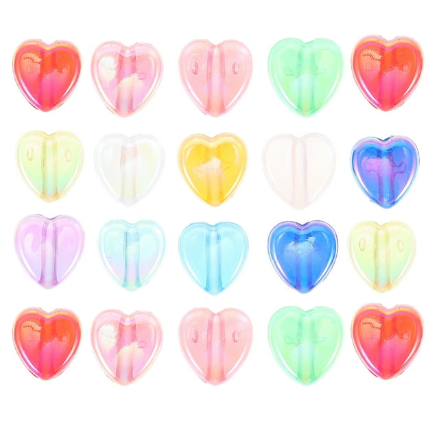 Shisuyan Perles Transparentes en Forme de Cœur Acrylique 500 Pcs 0.2X0.3X0.4In