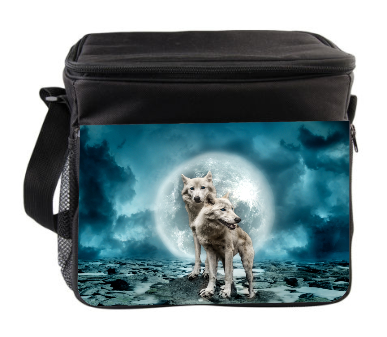 Animal Wolf Wolves Moon Cross Body Thermo Cooler Lunch Bag For Kids and