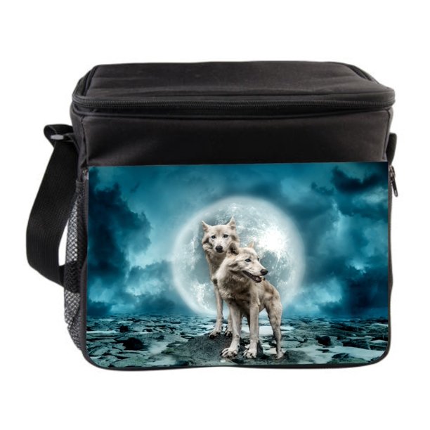 Animal Wolf Wolves Moon Cross Body Thermo Cooler Lunch Bag For Kids and