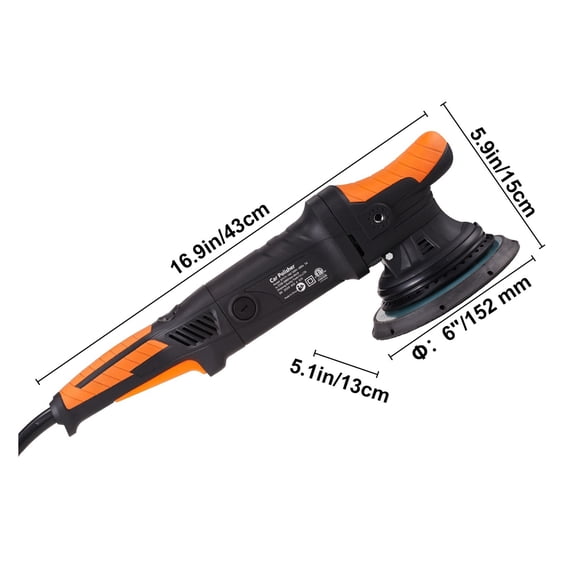 6 Inch Car Buffer Polisher Electric Variable Speed Dual Action Random Orbital Polisher Waxer Kit With Detachable Handle