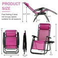 thumbnail image 3 of CL.HPAHKL Zero Gravity Lawn Lounge Chairs Set of 2, Adjustable Patio Reclining Chair with Pillow and Cup Holder, Folding Outdoor Chairs for Deck Beach Yard, Red, 3 of 7