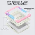 thumbnail image 3 of XYX For iPad Air 13 inch Case (2025 M3/2024 M2), 360 Rotating Shockproof Cover with Stand, Screen Protector, Shoulder Strap, Rainbow Pink, 3 of 7