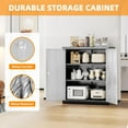 thumbnail image 6 of INTERGREAT Metal Storage Cabinet with Doors and Shelves,Lockable Storage Cabinet for Office,36”Black Grey Metal Utility Cabinet Garage Cabinets for Home Office, Garage, Kitchen, Shop, 6 of 19