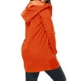 thumbnail image 5 of QAFOPEH Women Hooded Button Long Sleeve Pocket Tulip Hem Solid Color Outwear, 5 of 6