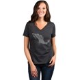 thumbnail image 2 of Thread Tank Home Roots Country Mexico Women's Relaxed V-Neck T-Shirt Tee Charcoal Medium, 2 of 6