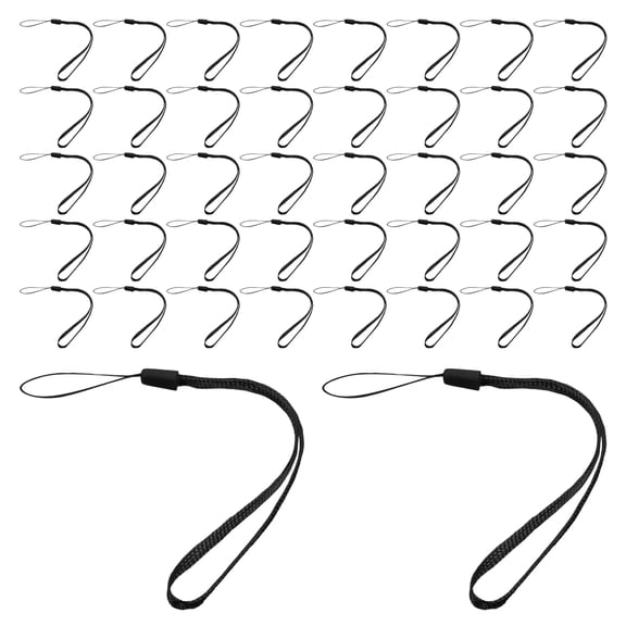 LOLIPPYY 50pcs Keychain Ropes Nylon Black for Everyday Use Mobile Phones