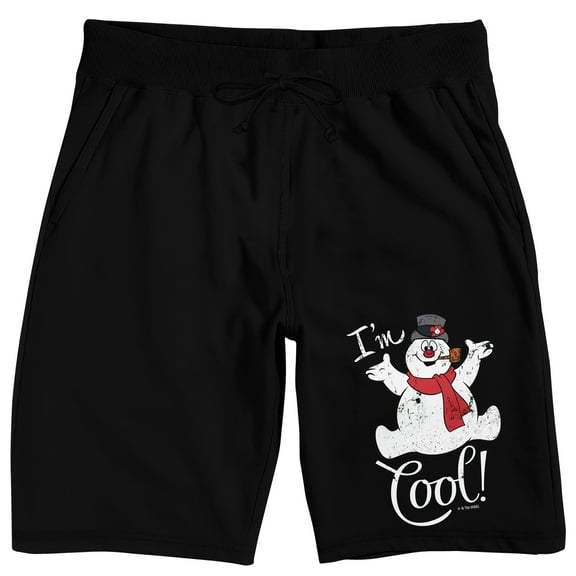 Frosty The Snowman I'm Cool Men's Black Sleep Pajama Shorts-Medium
