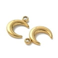 thumbnail image 2 of 20pcs Ion Plating(IP) 304 Stainless Steel Pendants Moon Charms Real 18K golden Plated 13x8.5x2mm Hole: 1.6mm, 2 of 3