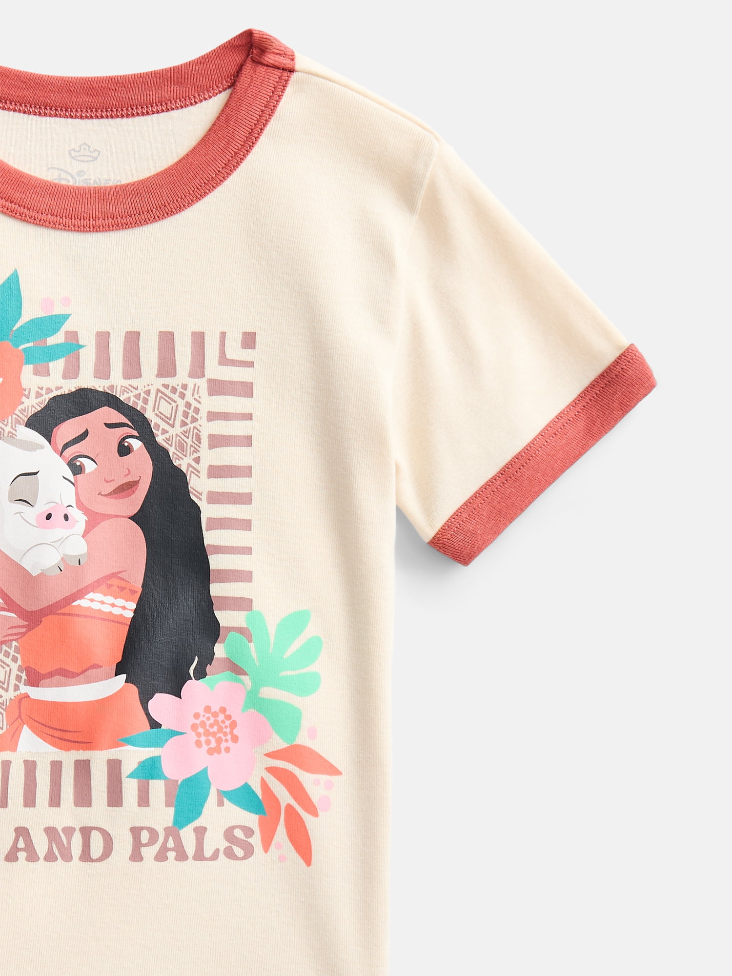 Moana Girls Island Pals Graphic Ringer T-Shirt, Sizes 4-16