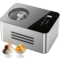 TINANA 2.1QT Ice Cream Maker with Built-In Compressor, No Pre-Freezing, Stainless Steel, LCD Display & Timer, Yogurt Sorbet Gelato Maker