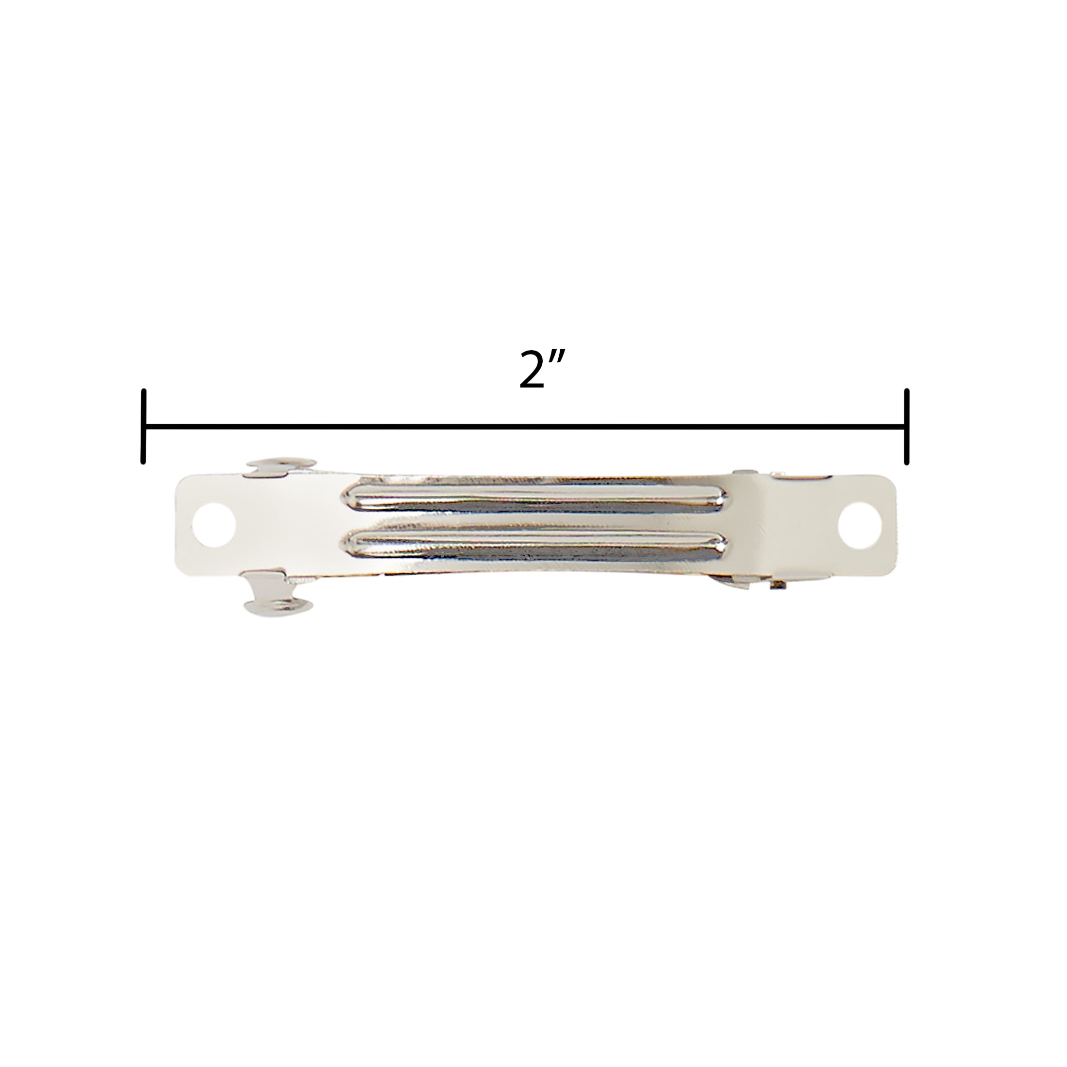 (3 pack) Offray Accessories, Silver Small Metal Rectangle Hair Clips great for DIY hair bows, 6 count, 1 Package