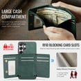 thumbnail image 6 of PU Leather Wallet Case for Samsung Galaxy S26 Ultra, Tri-Fold Detachable Magnetic Card Bag, RFID Blocking Kickstand Magnetic Closure Classic Business Drop Protection Cover for S26 Ultra, Green, 6 of 8