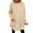 Beige, variant on Women's Mid-Length Plush Sweatshirt, Double-Sided Fleece Pullover with Pockets, Crew Neck Casual Long Sleeve Top, Soft Warm Layering Piece, Autumn Winter Comfort Wear Beige L
