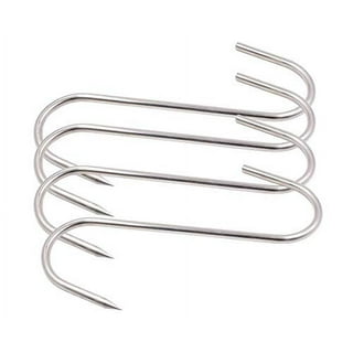  Meat Hooks,Premium Stainless Steel Butcher Hook Smoking Hooks,  Meat Processing for Hanging, Butchering, Smoking, BBQ, Grilling, and  Hanging Drying Tool (5.9IN) : Home & Kitchen