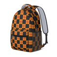 thumbnail image 2 of Orange and Black Checkered Pattern Backpack for School, Cute School Bag with Adjustable Shoulder Straps and Padded Back, 15.3"x11"x6.7", 2 of 5