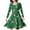 Green, variant on Kids Toddler Girls Trees Deer Print Long Sleeve Party Dress Girls Dress Short Sleeve