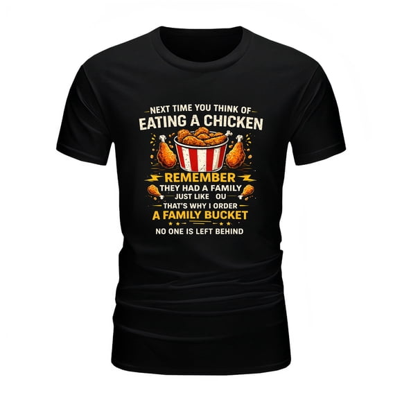 Omeoer Divertida Camiseta de Cubo Familiar de Pollo Frito Humor Sarcástico de Comida Playera Gráfica para Hombre Mujeres Algodón Suave Casual Camiseta Novedosa