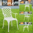 thumbnail image 3 of Withniture Patio Chairs Set of 2 Cast Aluminum Outdoor Chairs for Garden Yard, White, 3 of 7