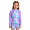 thumbnail image 1 of JTieacloth Long Sleeve Rash Guard And Swim Pants For Girls Sun Swimwear With Scale Print Design,Sizes 3-4 Years, 1 of 5