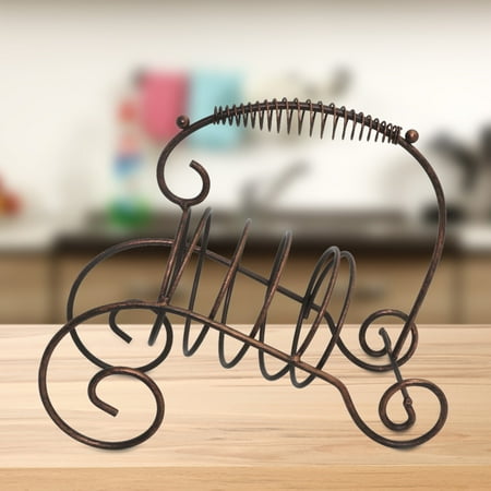 Tabletop Wine Holder Finether Carriage 1 Bottle Tabletop Wine Bottle Holder Decorative Wine Rack Antique Metal Display Stand for Red White Wine Home Bar Party Christmas Holiday, Rustic Bronze ()