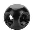 thumbnail image 1 of Conector esférico de refrigeración por agua para computadora, adaptador de latón de 3 vías con rosca G1/4 (negro), 1 of 8
